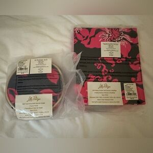 NWT LILLY PULITZER GWP MAKEUP BRUSHES AND TRACEL MIRROR LOW TIDE NAVY